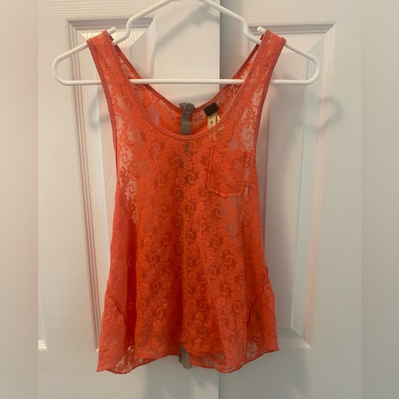 🕧 🌟3 for $25🌟 We the Free | Coral Lace Tank | Snap Racerback | Front Pocket | S - Picture 2 of 9